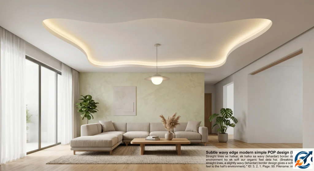 Subtle wavy edge modern simple POP design
