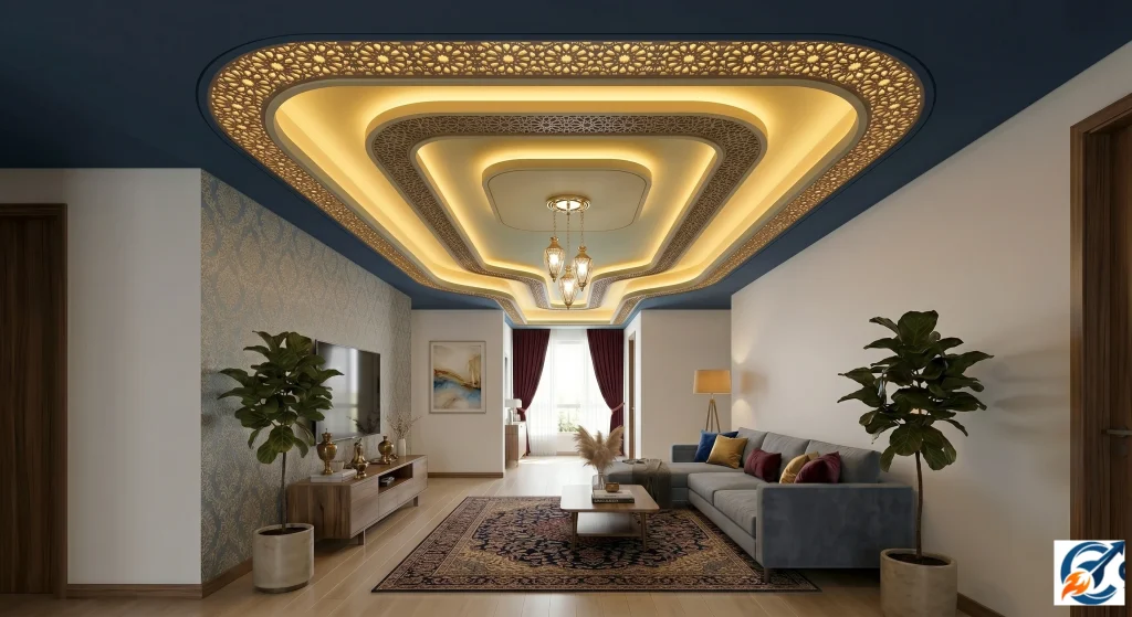 U-shaped modern simple POP ceiling design for home